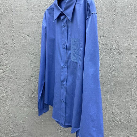 Loewe Couple's Embroidered Logo Chest Shirt Blue - Picture 12 of 16